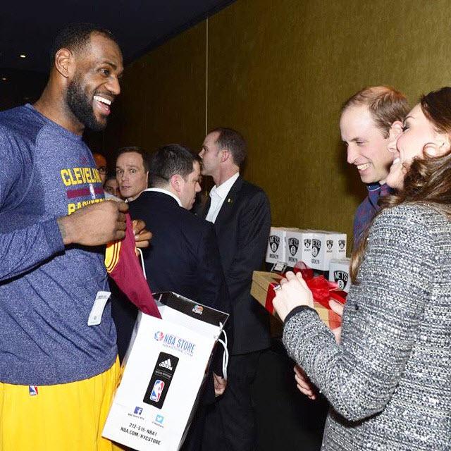 The Duke and Duchess of Cambridge with LeBron James