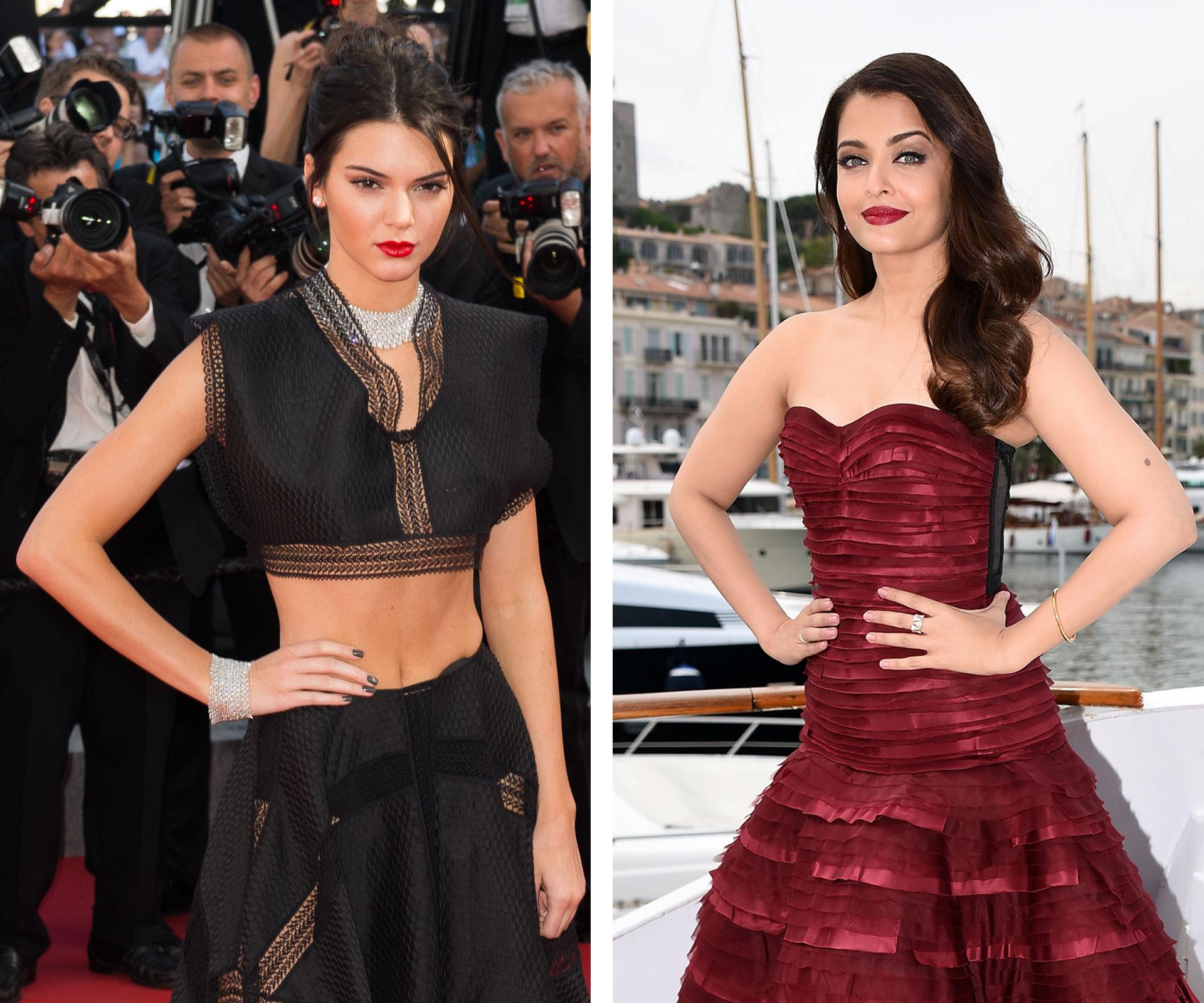 Kendall Jenner and Aishwarya Rai show off ruby red lips