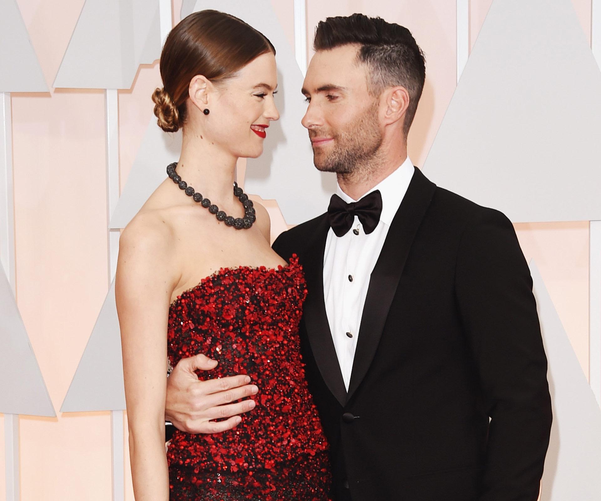 Adam Levine and Behati Prinsloo share Dusty Rose photo
