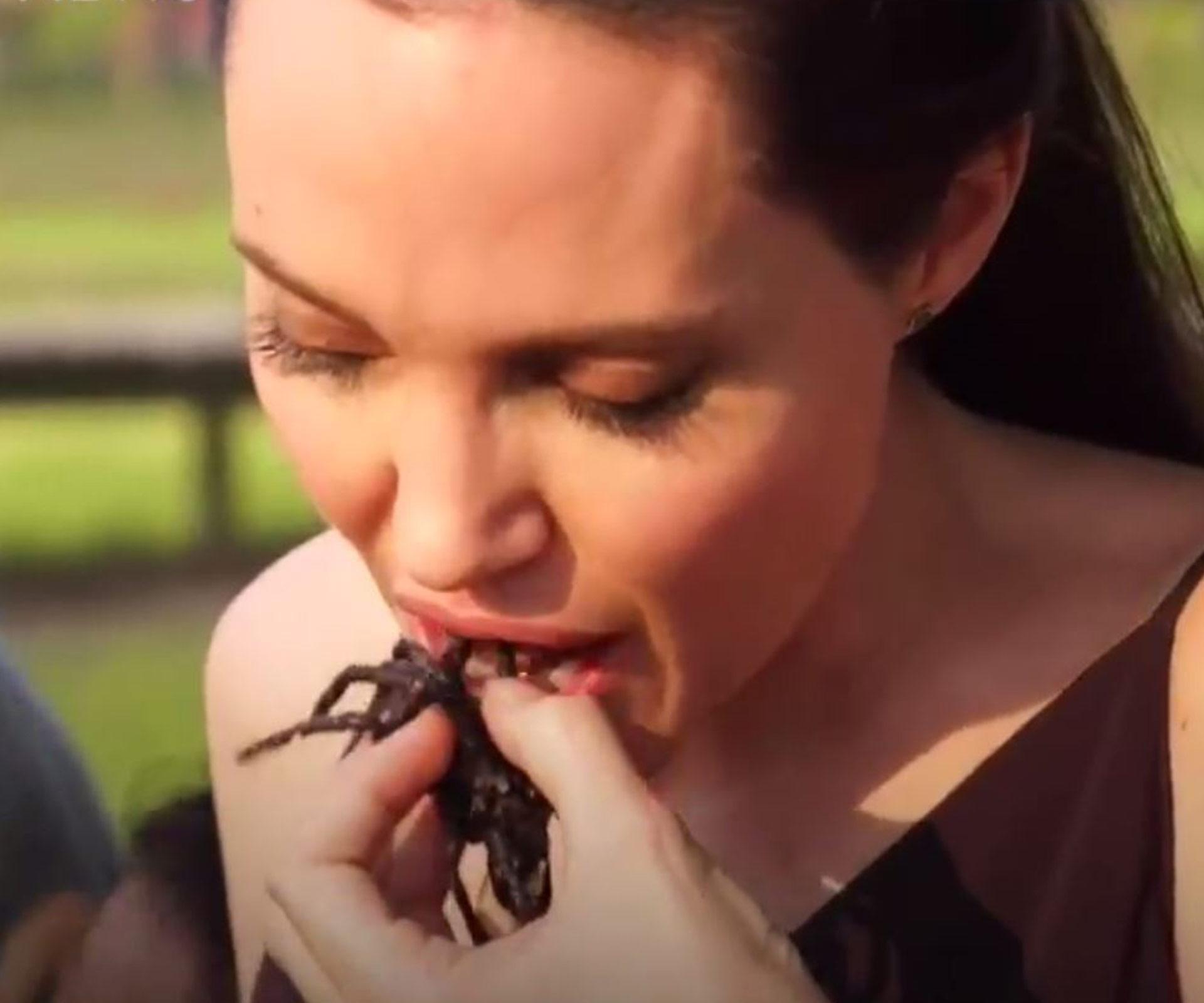 WATCH: Angelina Jolie and her kids eat scorpions without even wincing