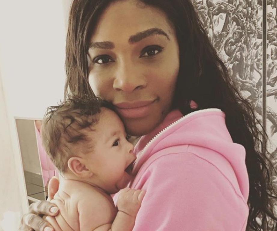 Serena Williams with Alexis Olympia