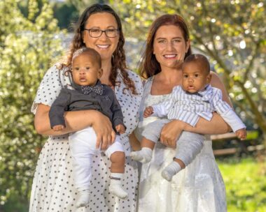 Melanie and Leah introduce their IVF egg-swap sons