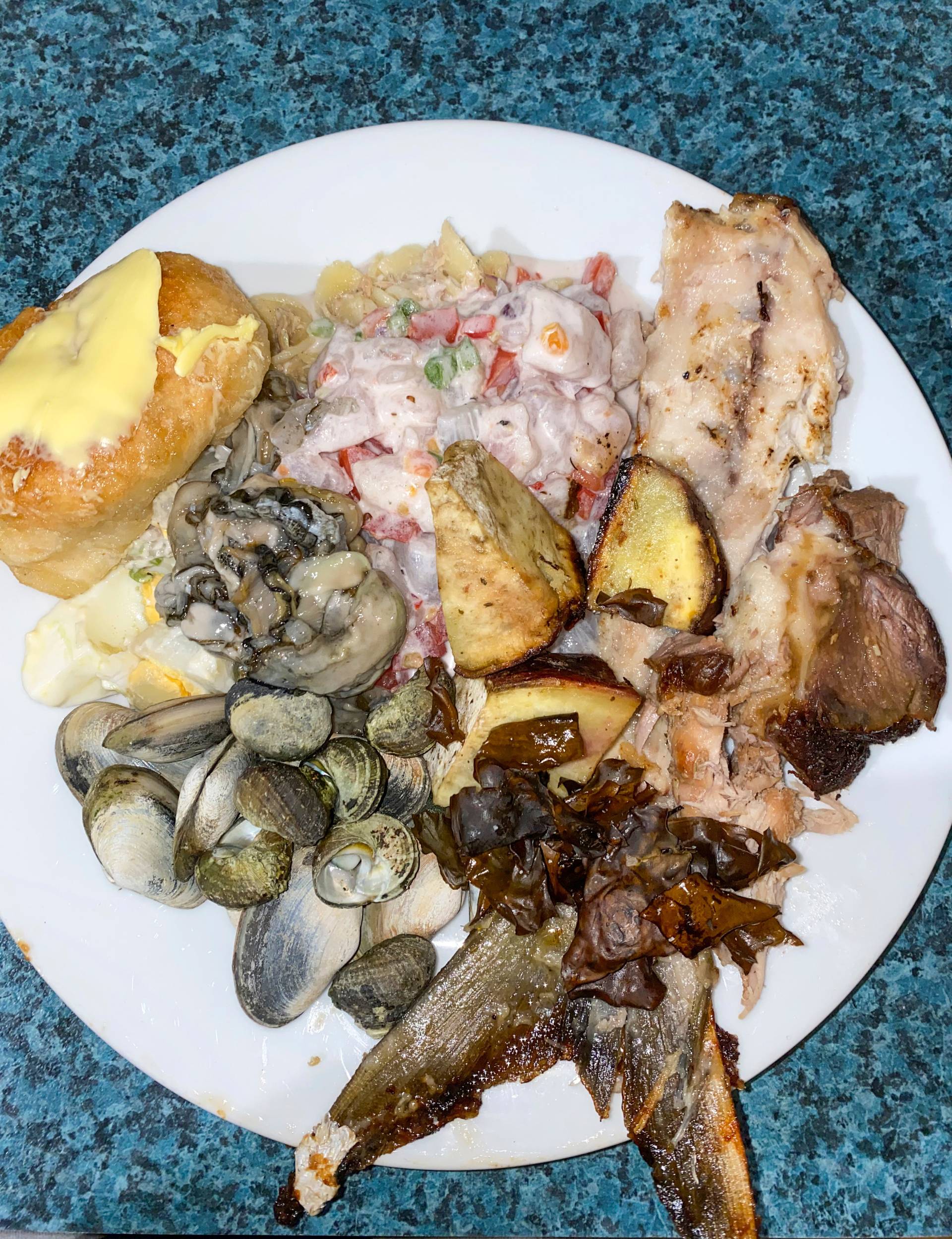 A full plate of seafood
