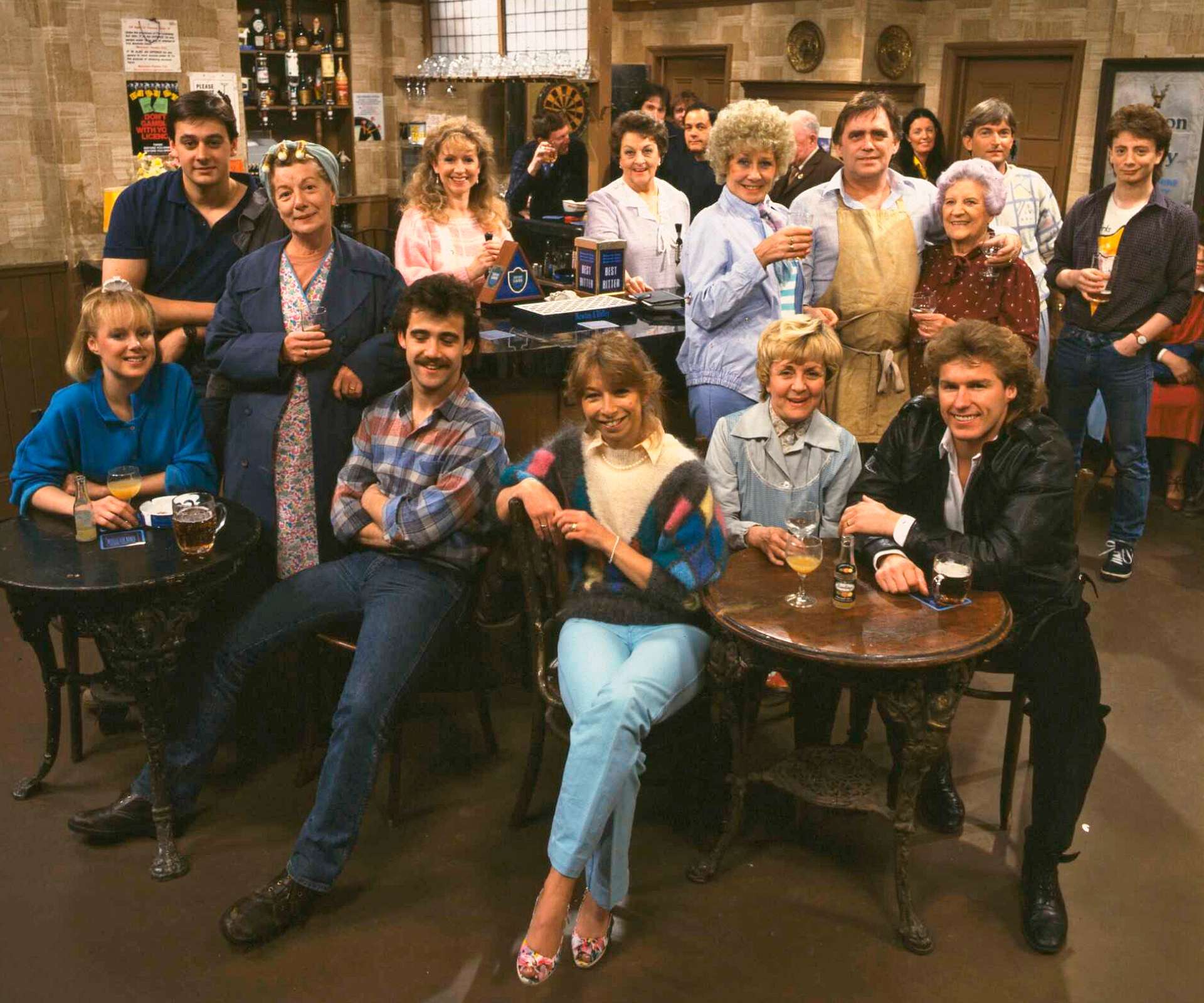 Helen and the Coronation Street cast in 1986