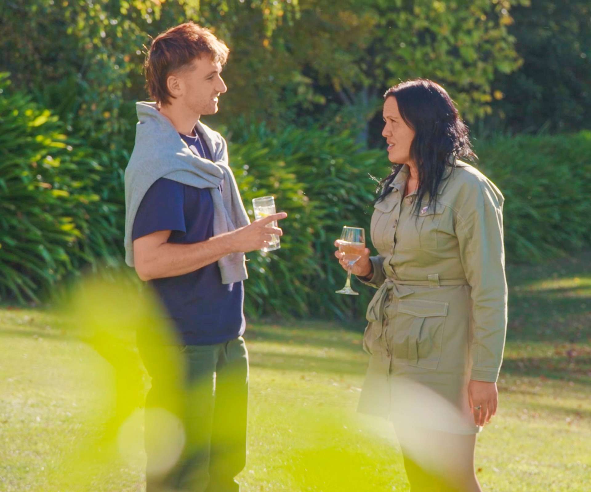 Ben Porter talking to co-star Cat on Traitors