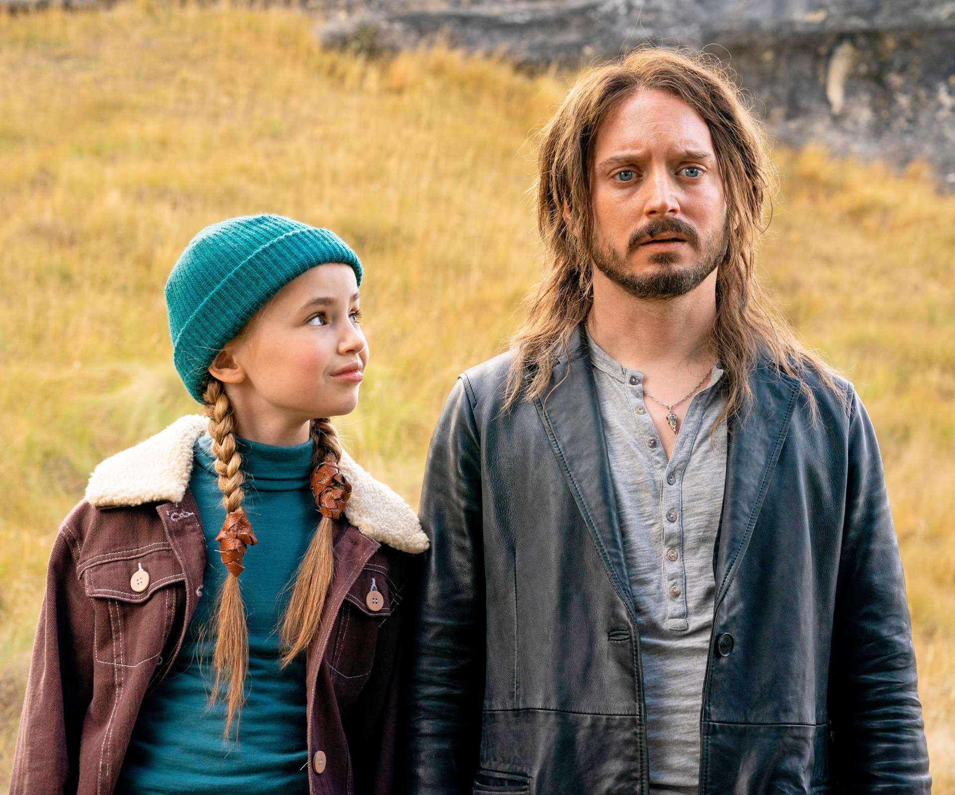 Nell Fisher and Elijah Wood acting in Bookworm