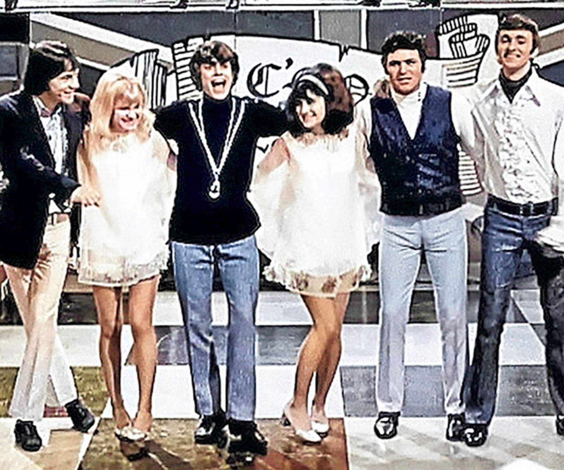 With the rest of the C'Mon cast in 1968