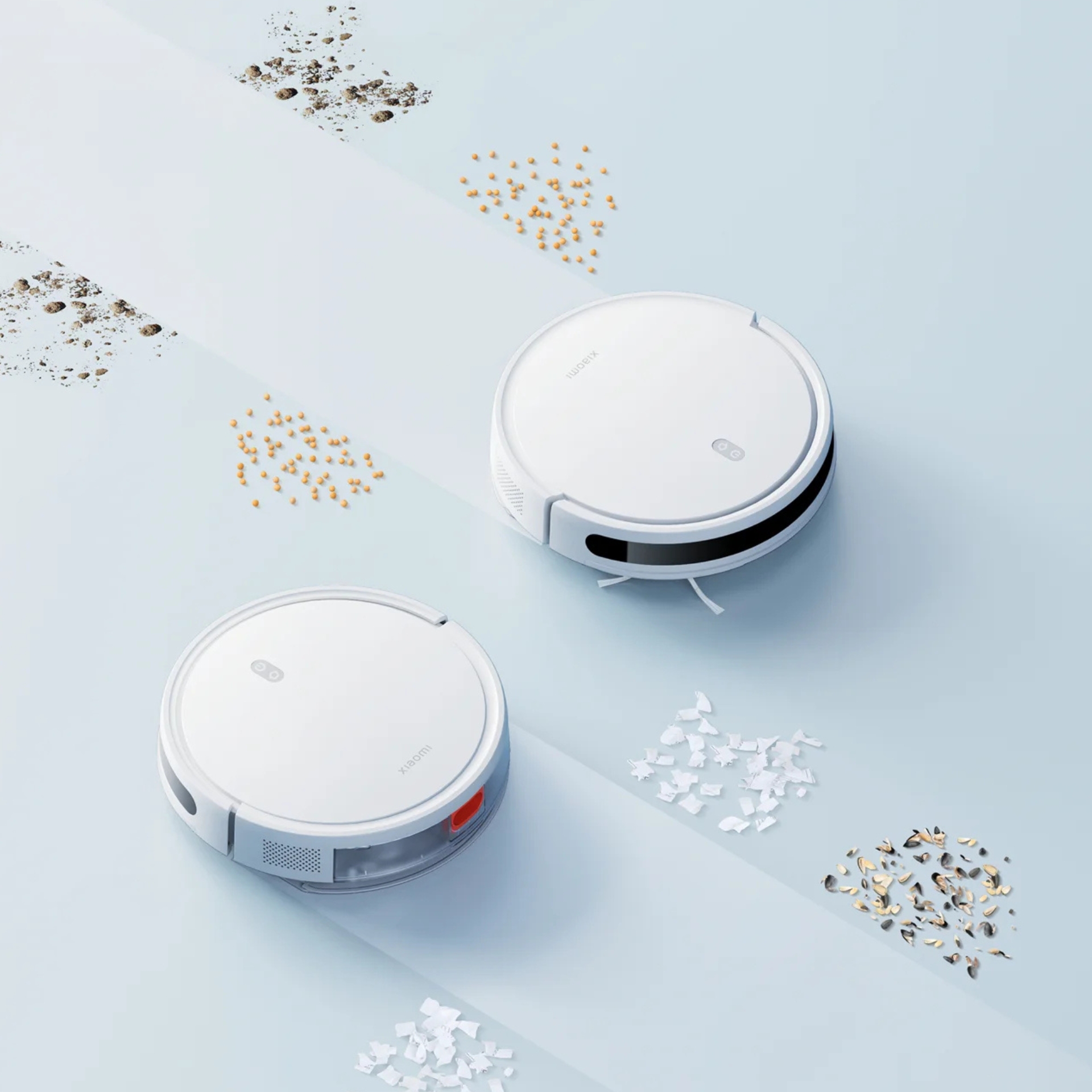 A graphic of a robot vacuum 