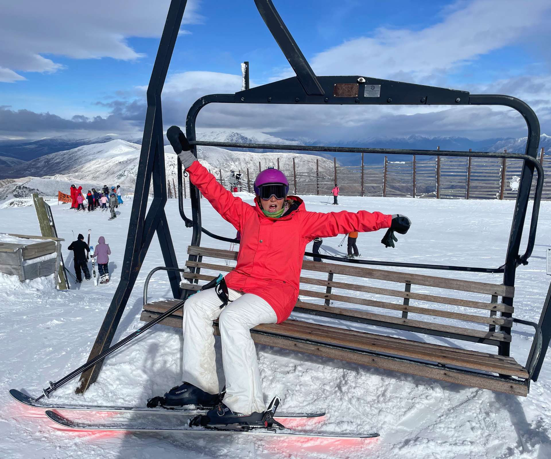 Jess on a ski-lift