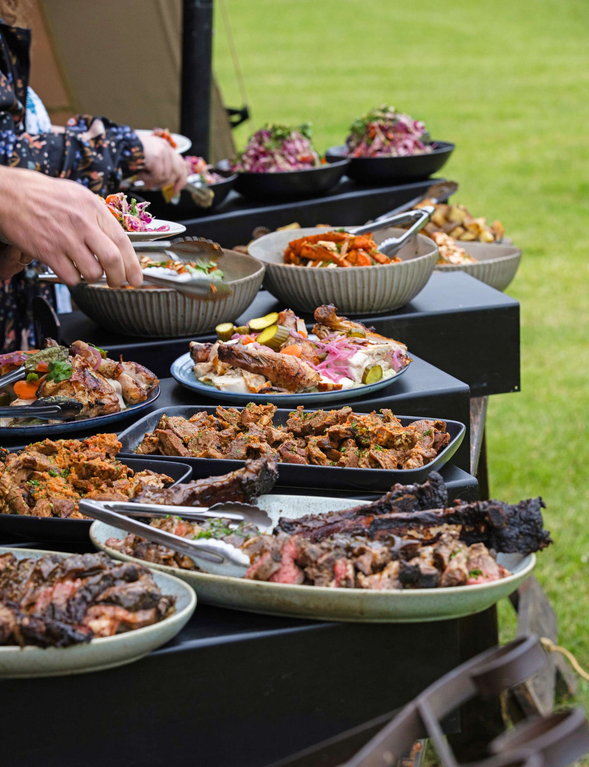 The meat that Food By Fire cooked at Jono and Josh's wedding