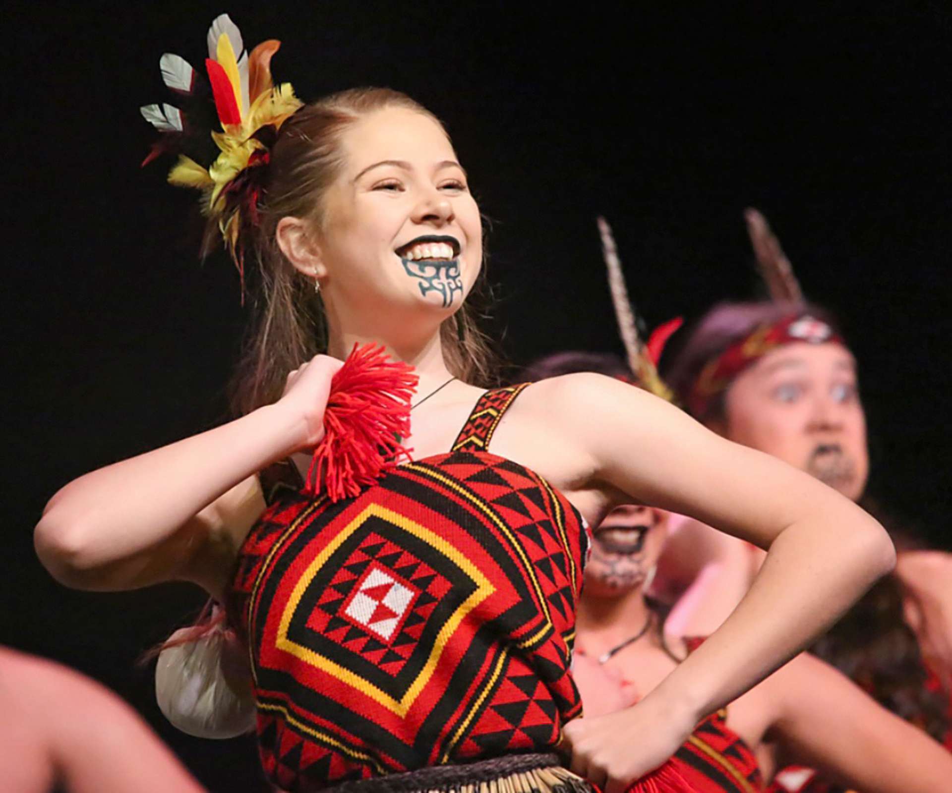 Jaedyn Randell performing kapa haka in 2018