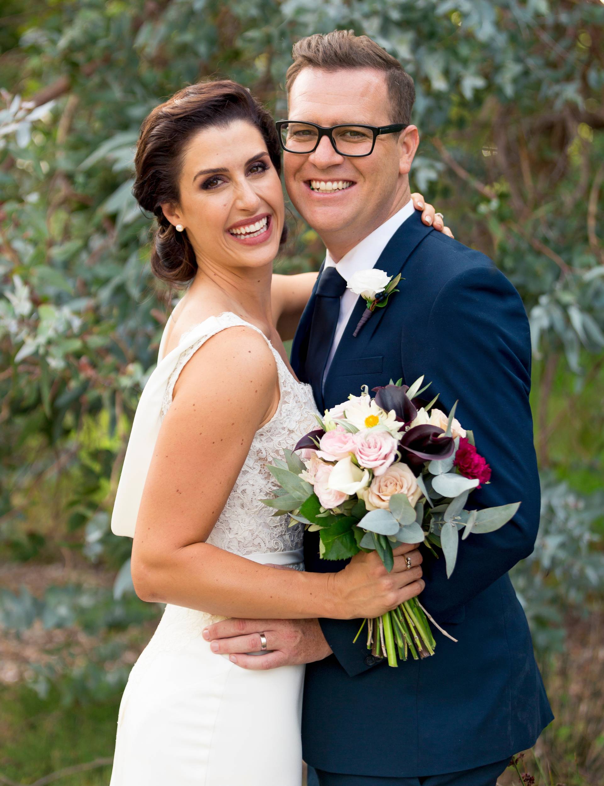 Nadine and Dan on their wedding day