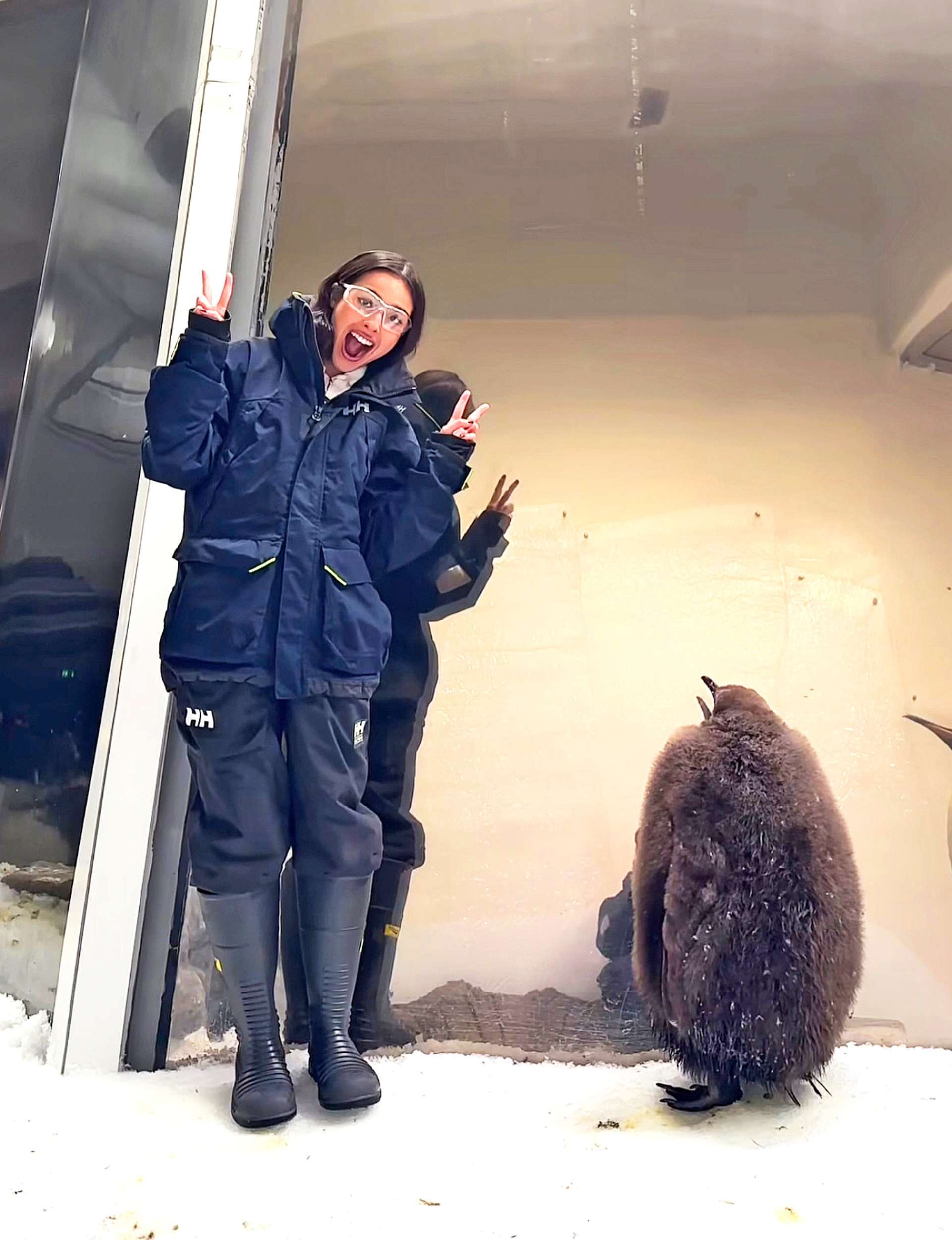 Olivia Rodrigo with fluffy baby penguin