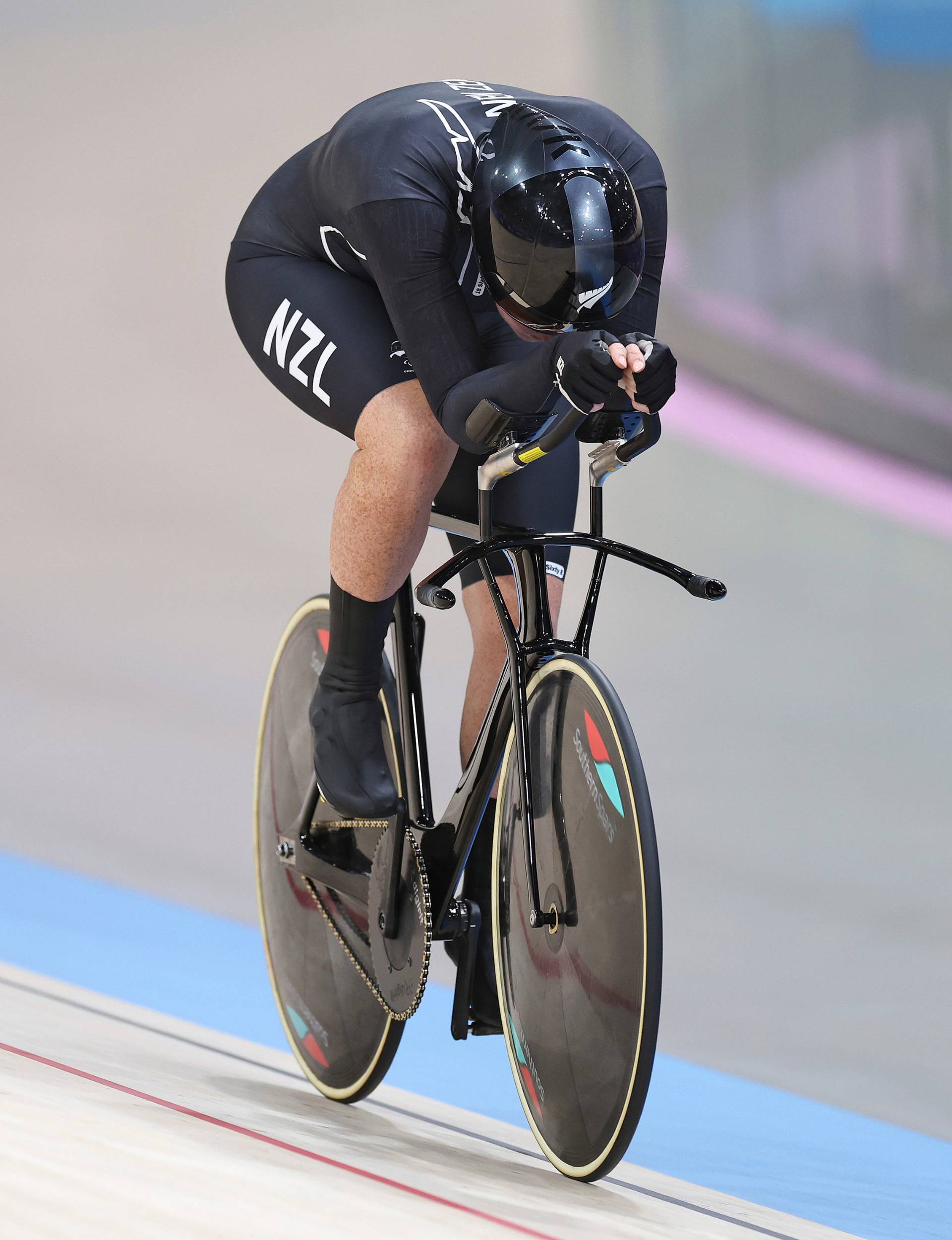 In action at the Paralympics