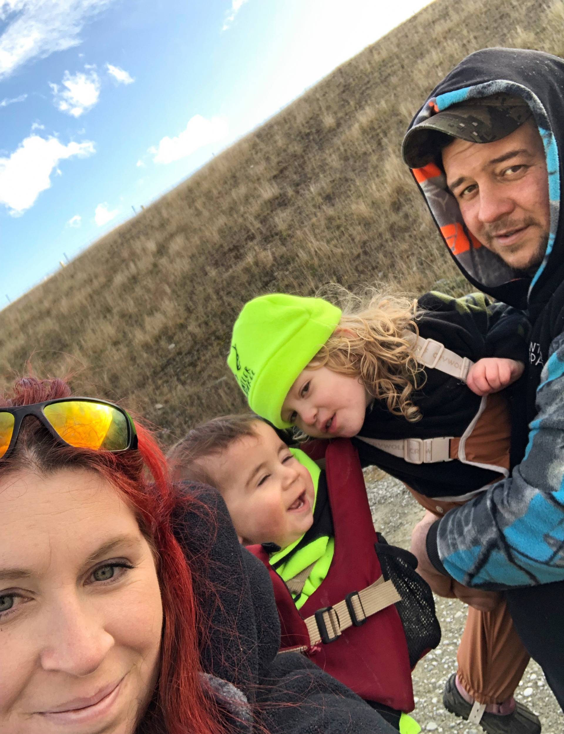Dani with her family outside