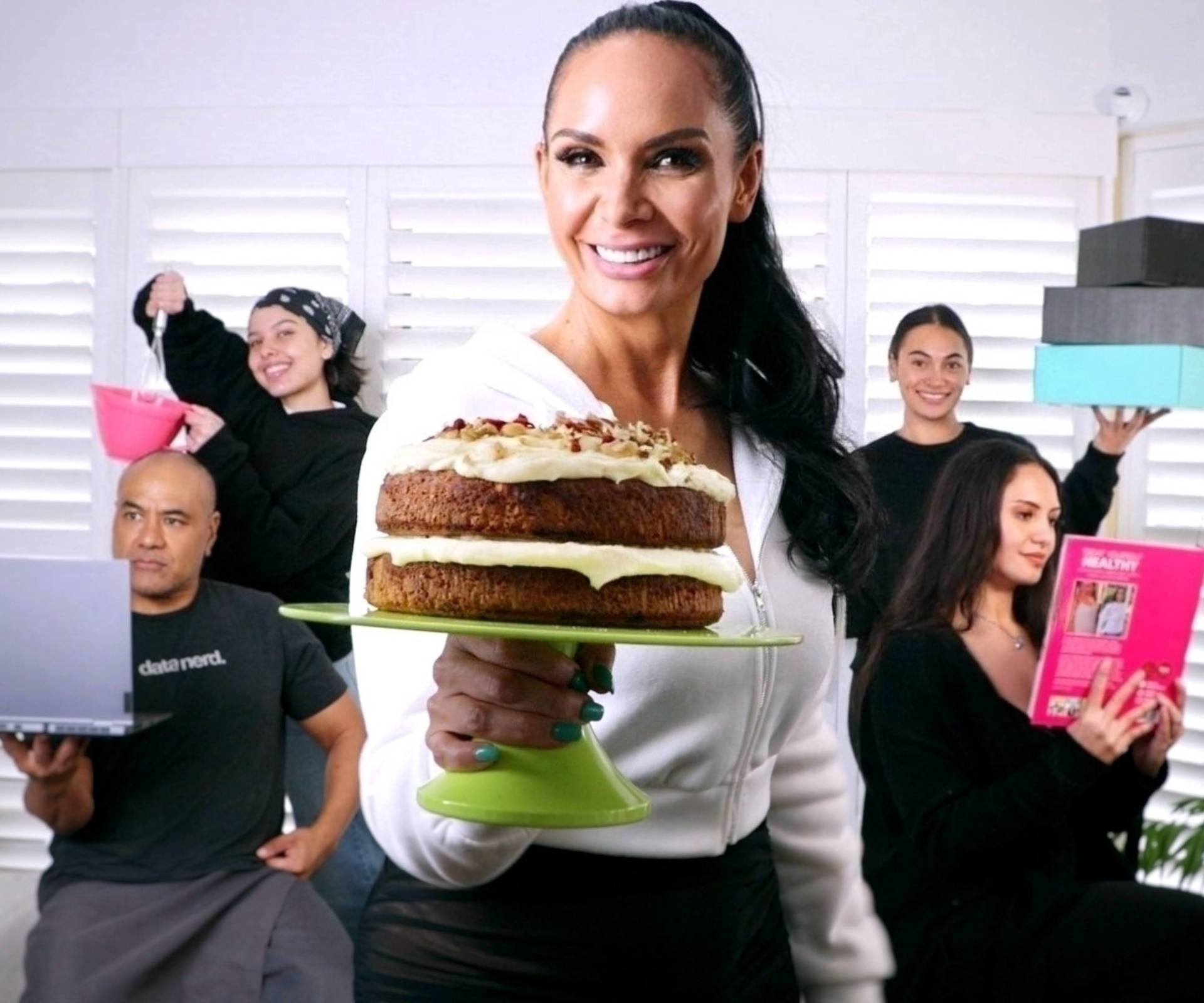 Bridget with her Bridget's Healthy Kitchen team