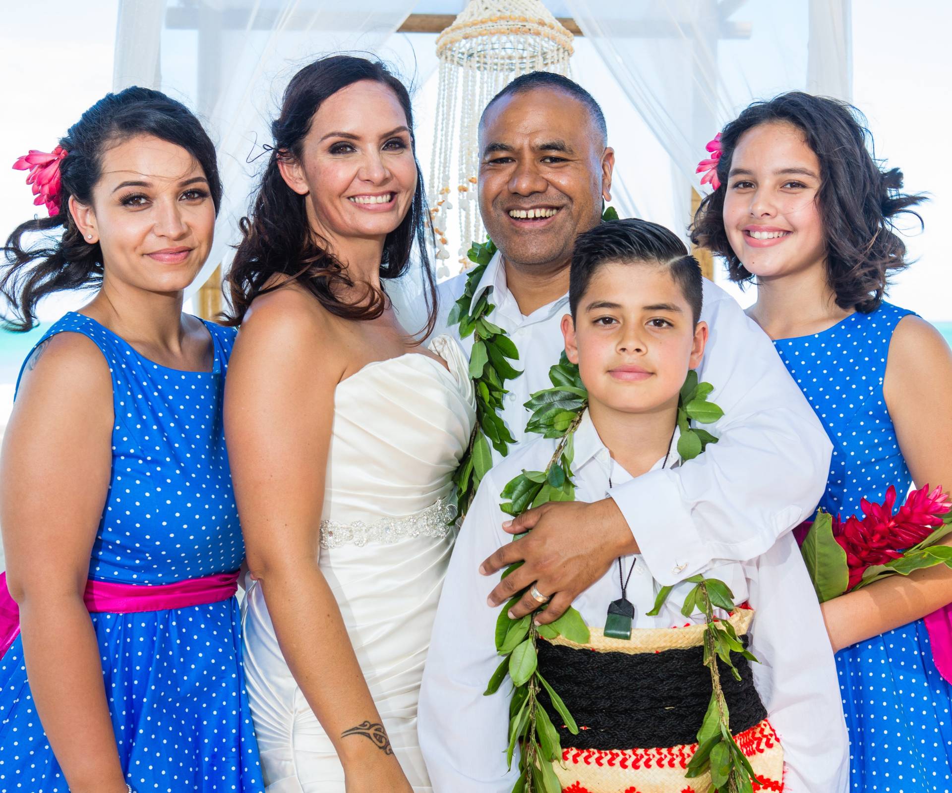Bridget Foliaki-Davis marrying her husband surrounded by their kids