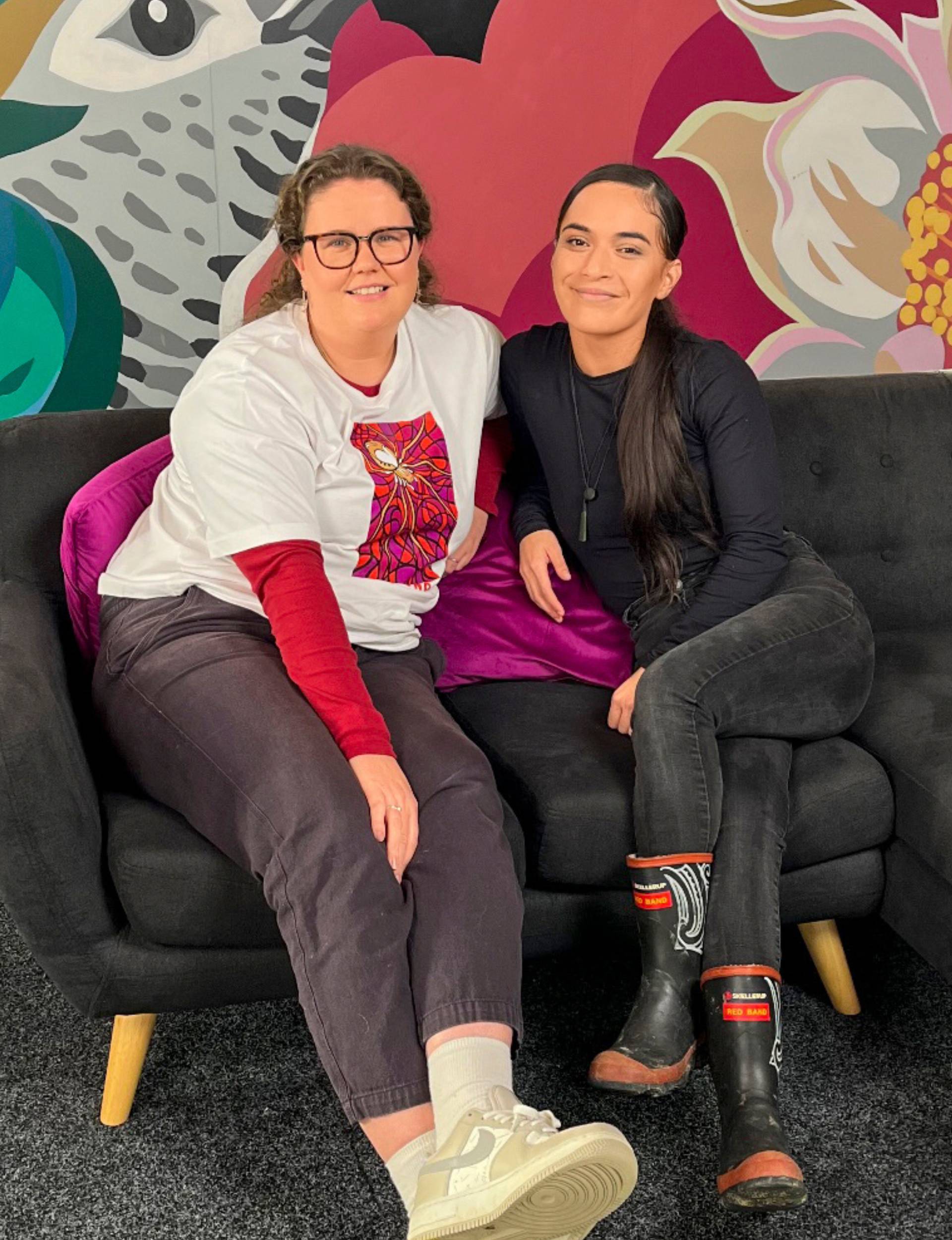 Sydney-anne Martin with a podcast guest