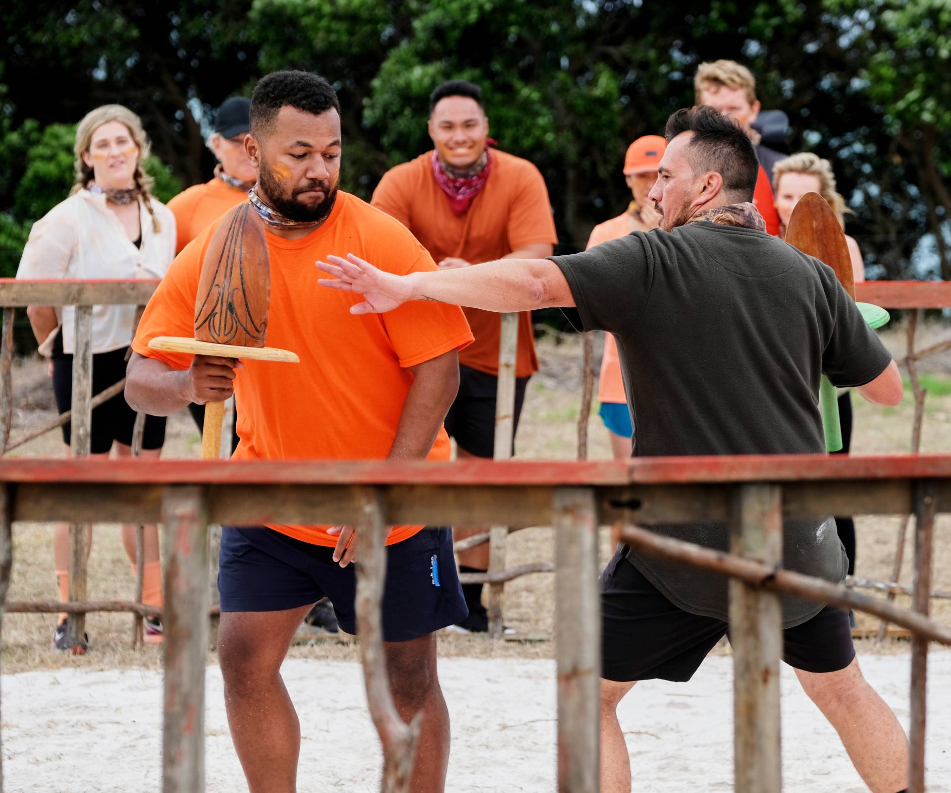 Joe Daymond in a Celebrity Treasure Island challenge