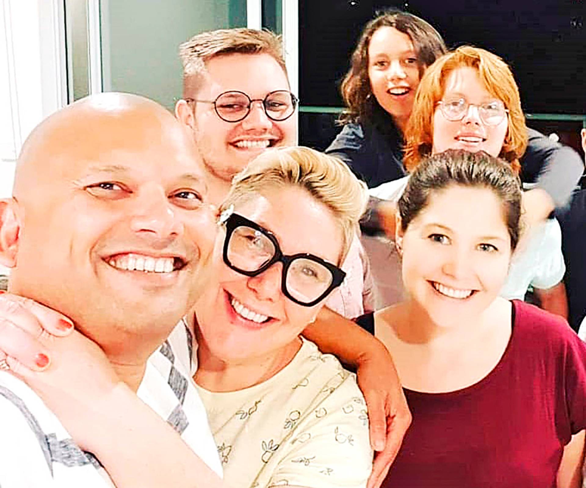 Steph with her husband and kids