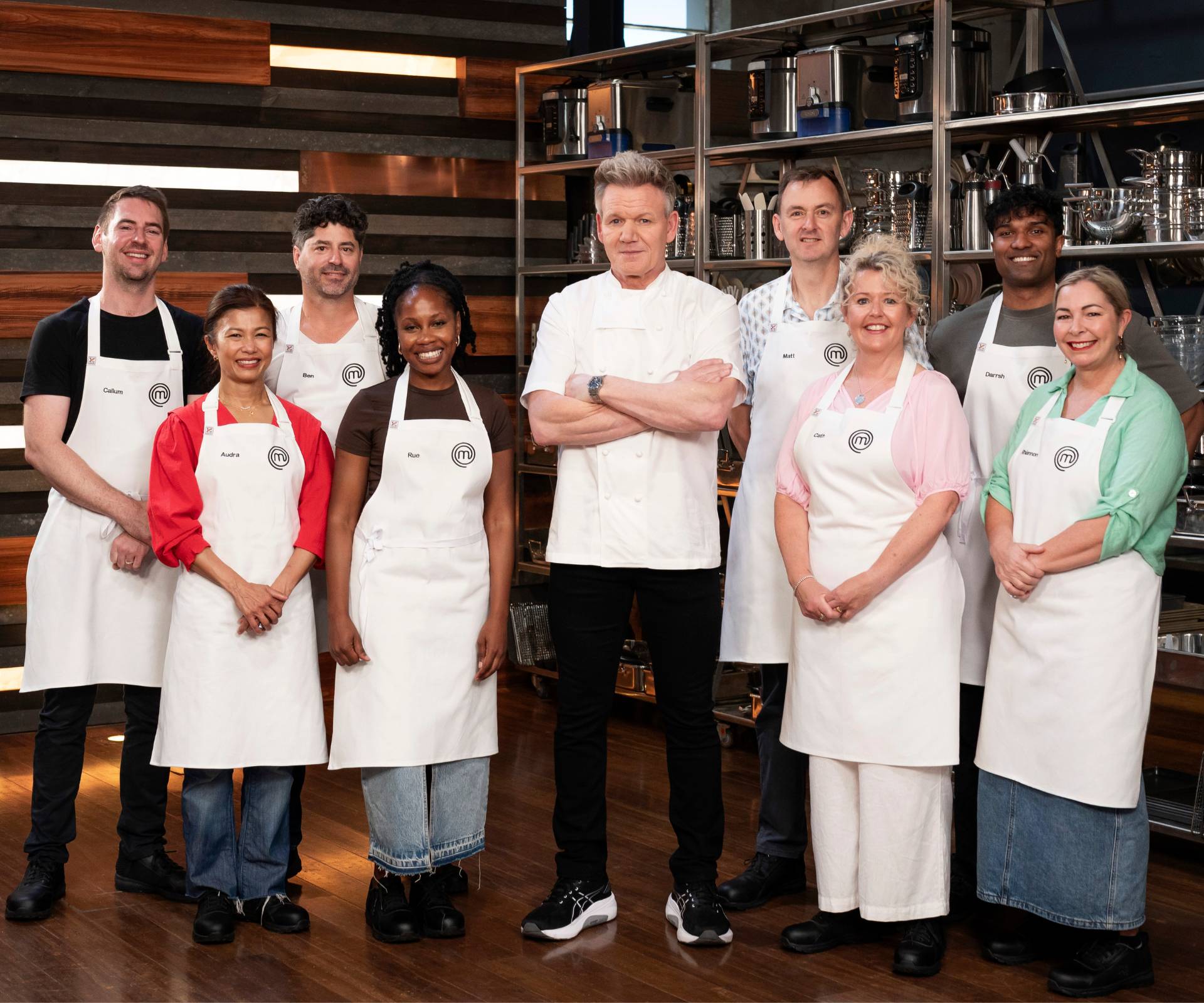 Gordon Ramsay with Ben and the MasterChef cast