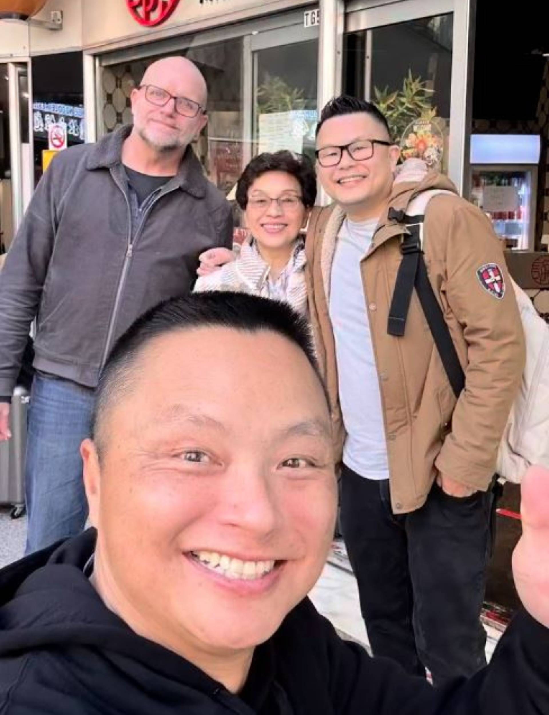 Jimmy with partner Jay, mum Anna and brother Dennis.  