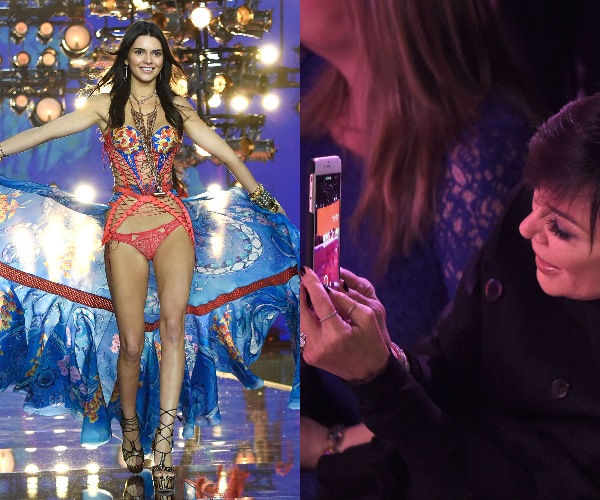Kendall Jenner and Kris Jenner at the VS Show