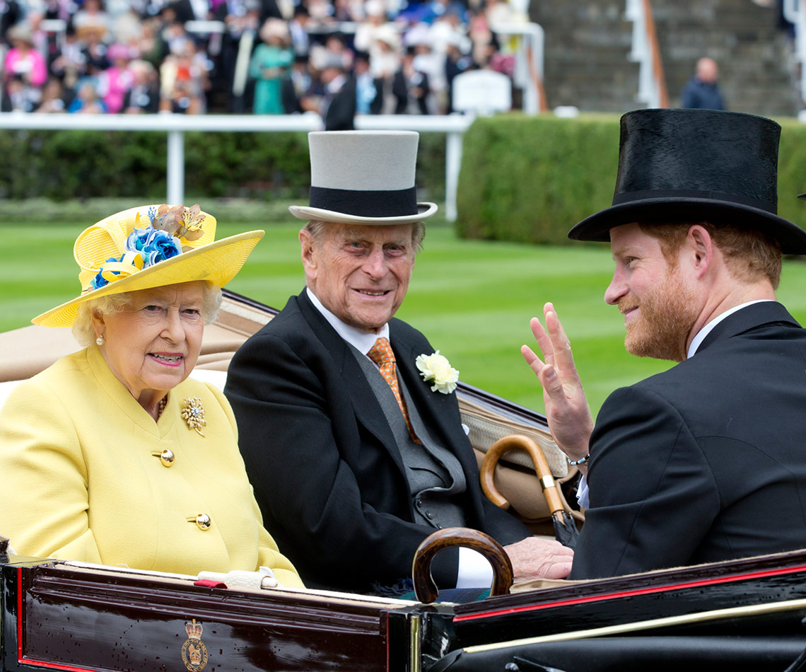 The Queen, Prince Harry and Prince Philip