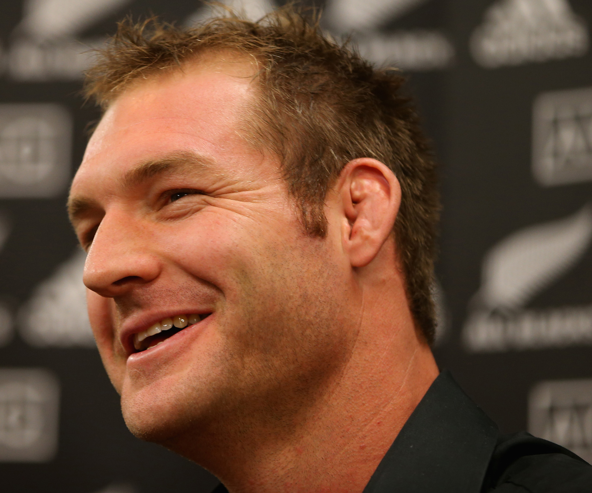 Former All Black Ali Williams celebrates the arrival of new baby
