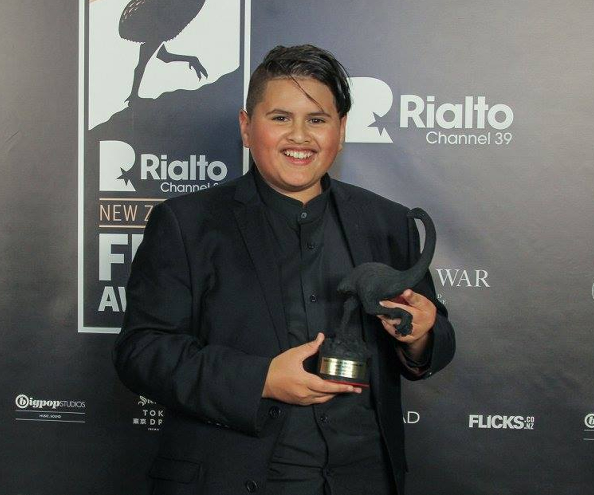 Julian Dennison at the Rialto Channel NZ Film Awards.