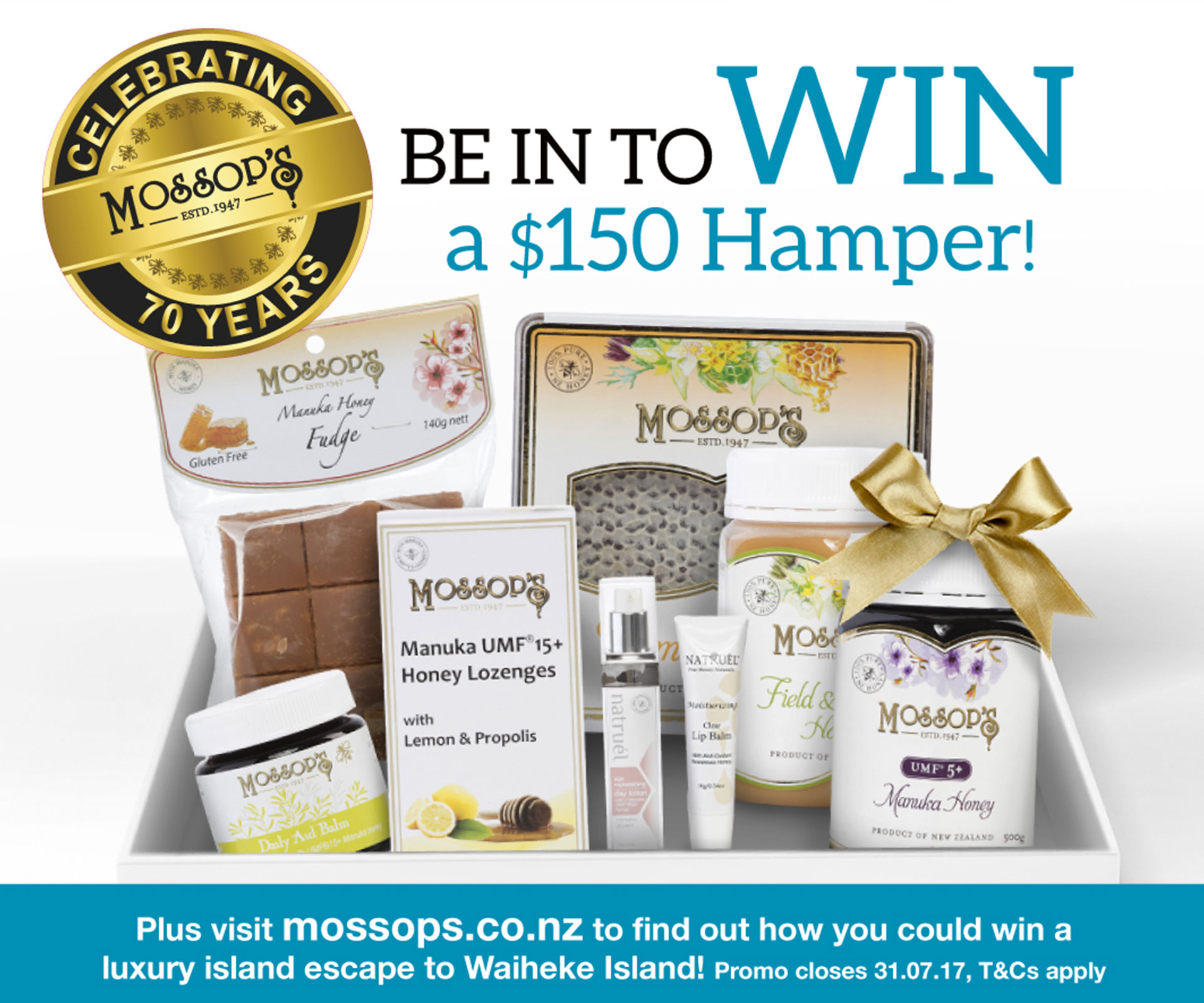 Win a Mossop’s honey Hamper worth $150