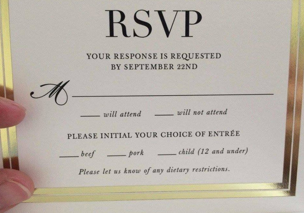 Wedding RSVP card is ultimate fail