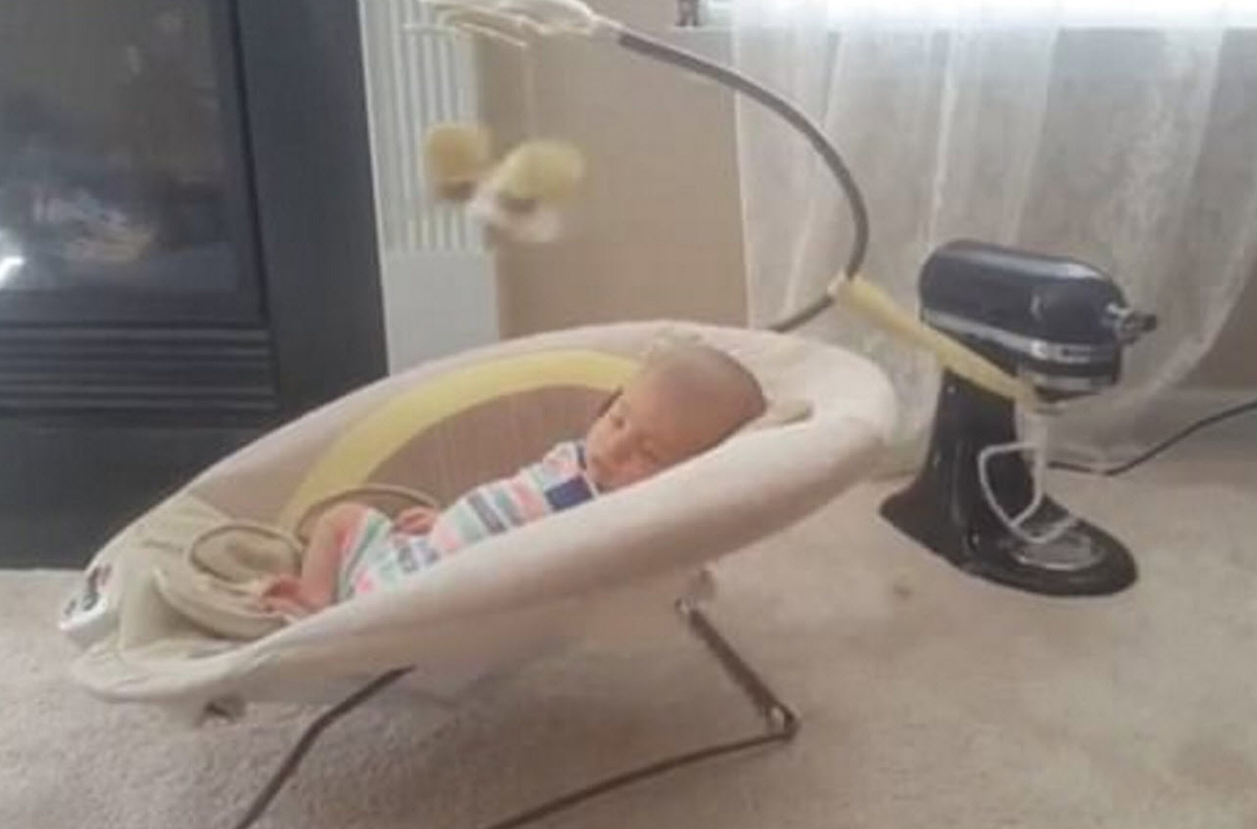 DIY baby bouncer.