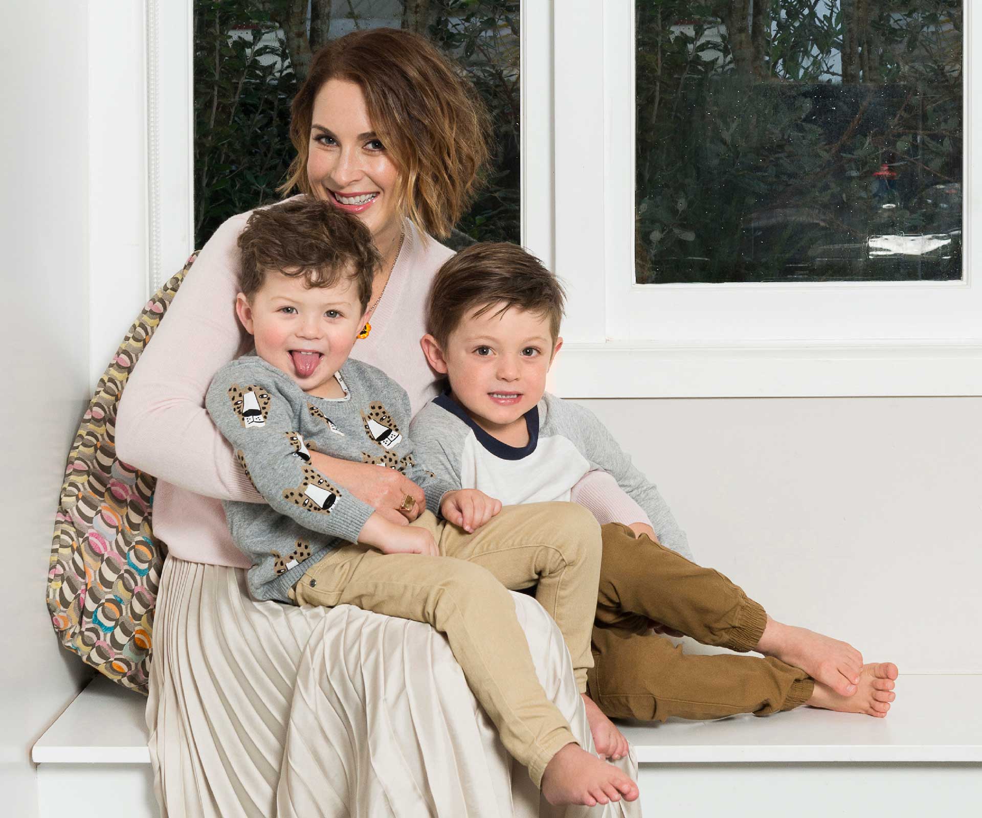 Melissa with her two sons, Freddie (left) and Hugo. 