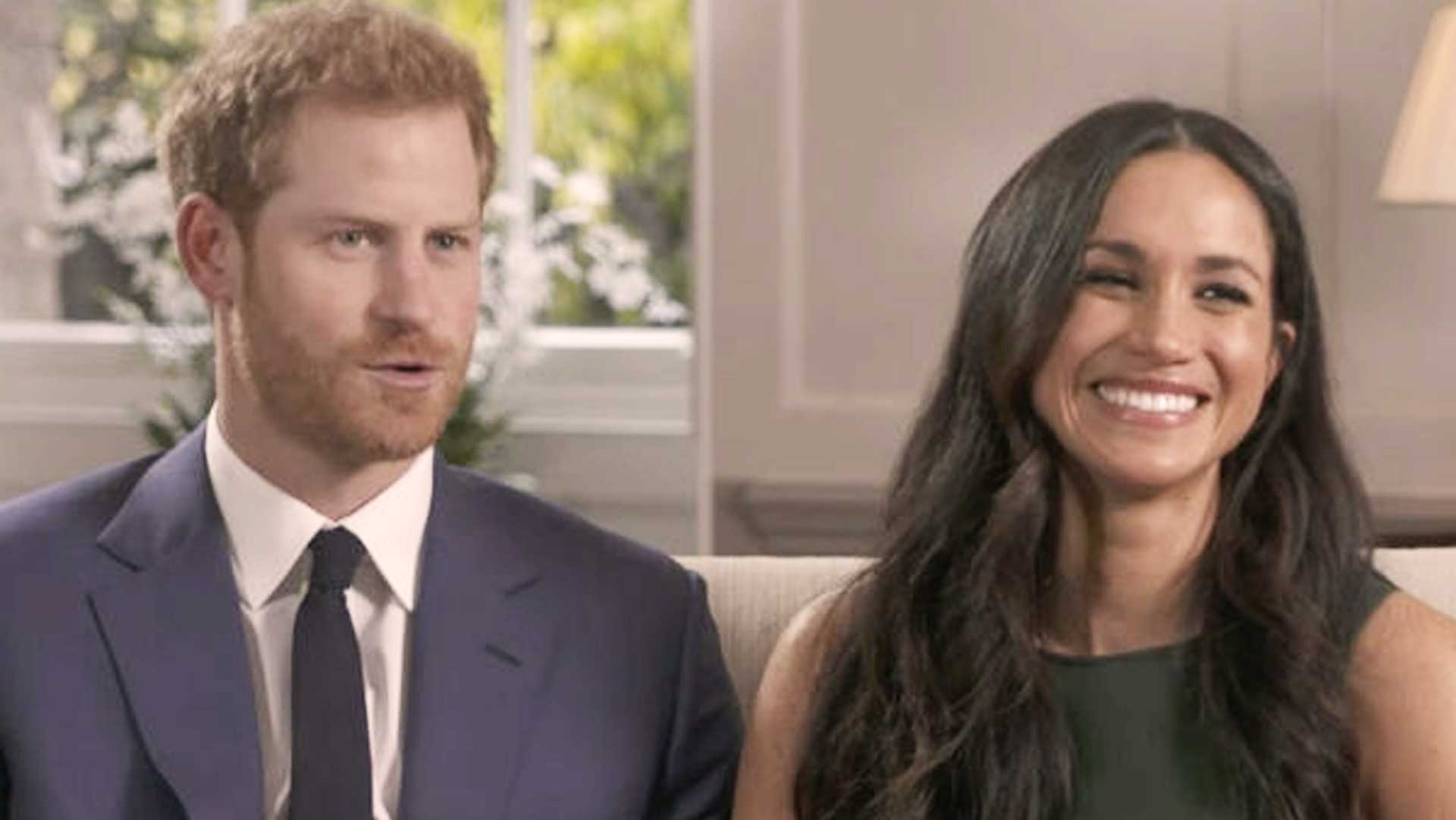 Prince Harry and Meghan Markle beam as they give their first interview as an engaged couple