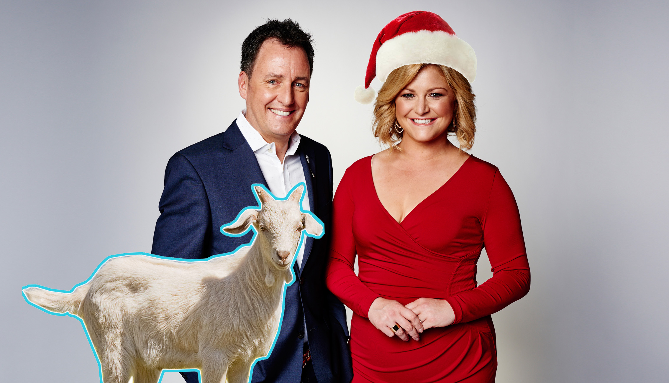 Toni Street gives Mike Hosking a goat for Christmas