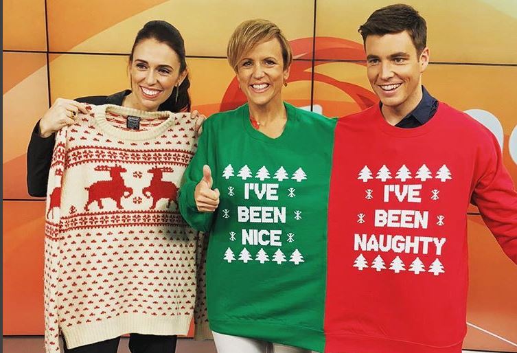 Jacinda Ardern reveals Clarke Gayford’s Christmas jersey