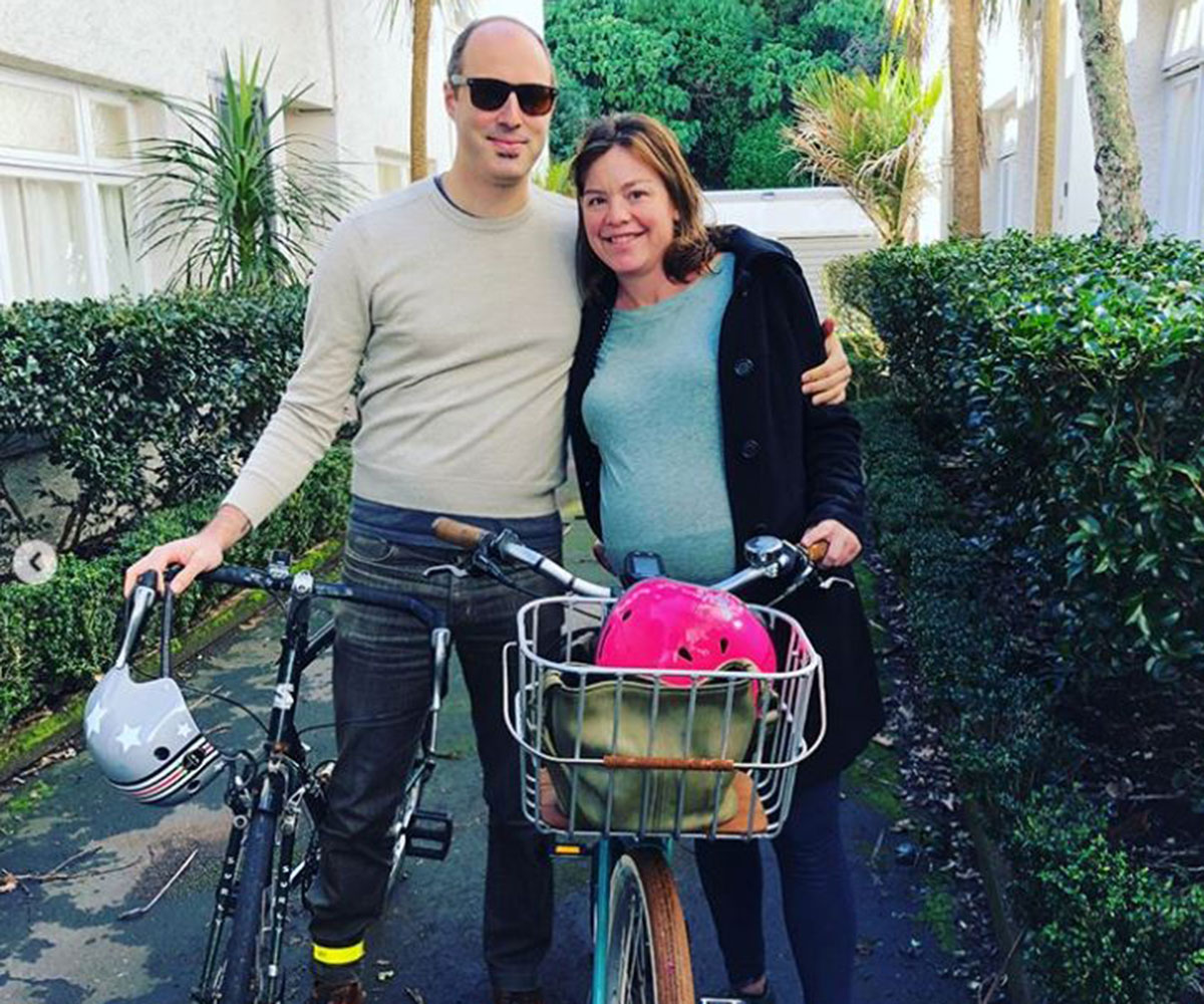 Julie Anne Genter cycles to hospital to be induced at 42 weeks pregnant