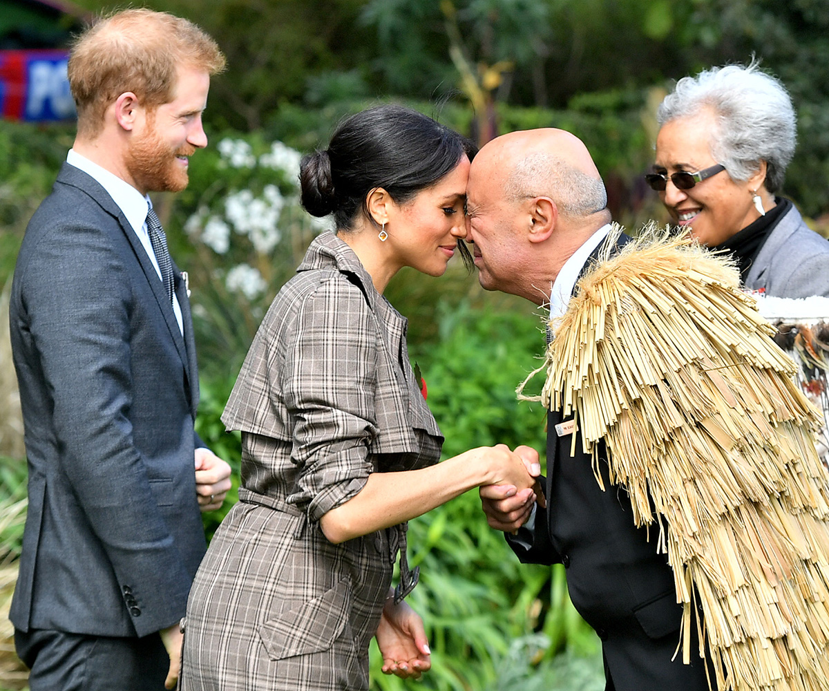 Duchess Meghan Prince Harry Hongi New Zealand