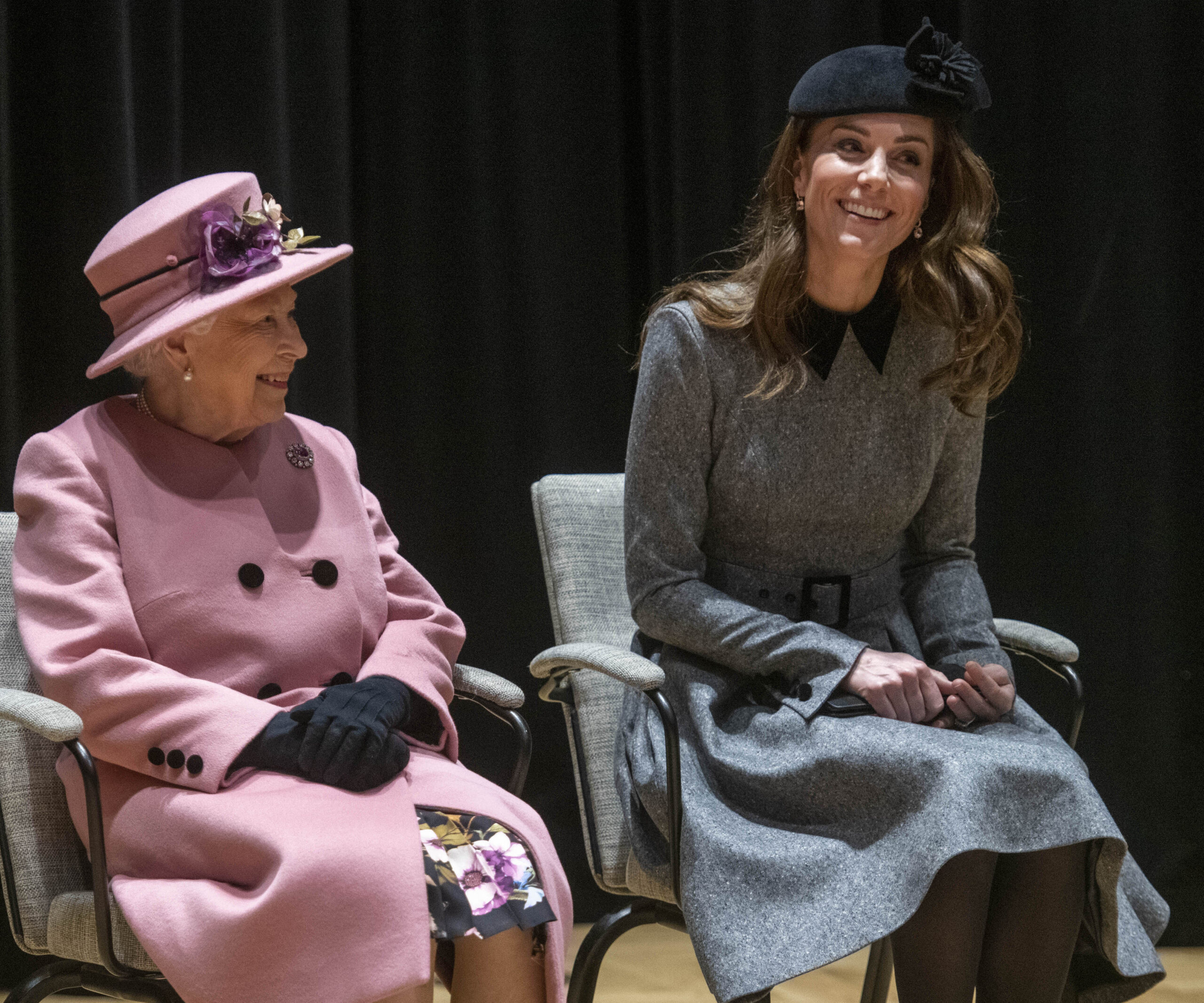 the queen and kate middleton at Kings College London