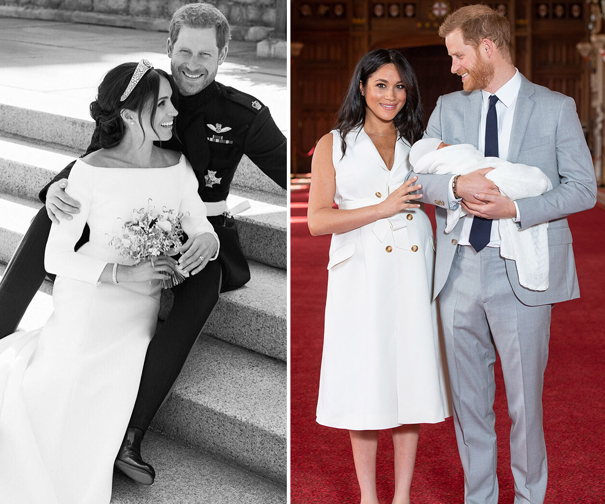 meghan and harry wedding day and with baby archie