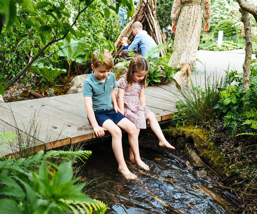 prince george and princess charlotte  back to nature garden