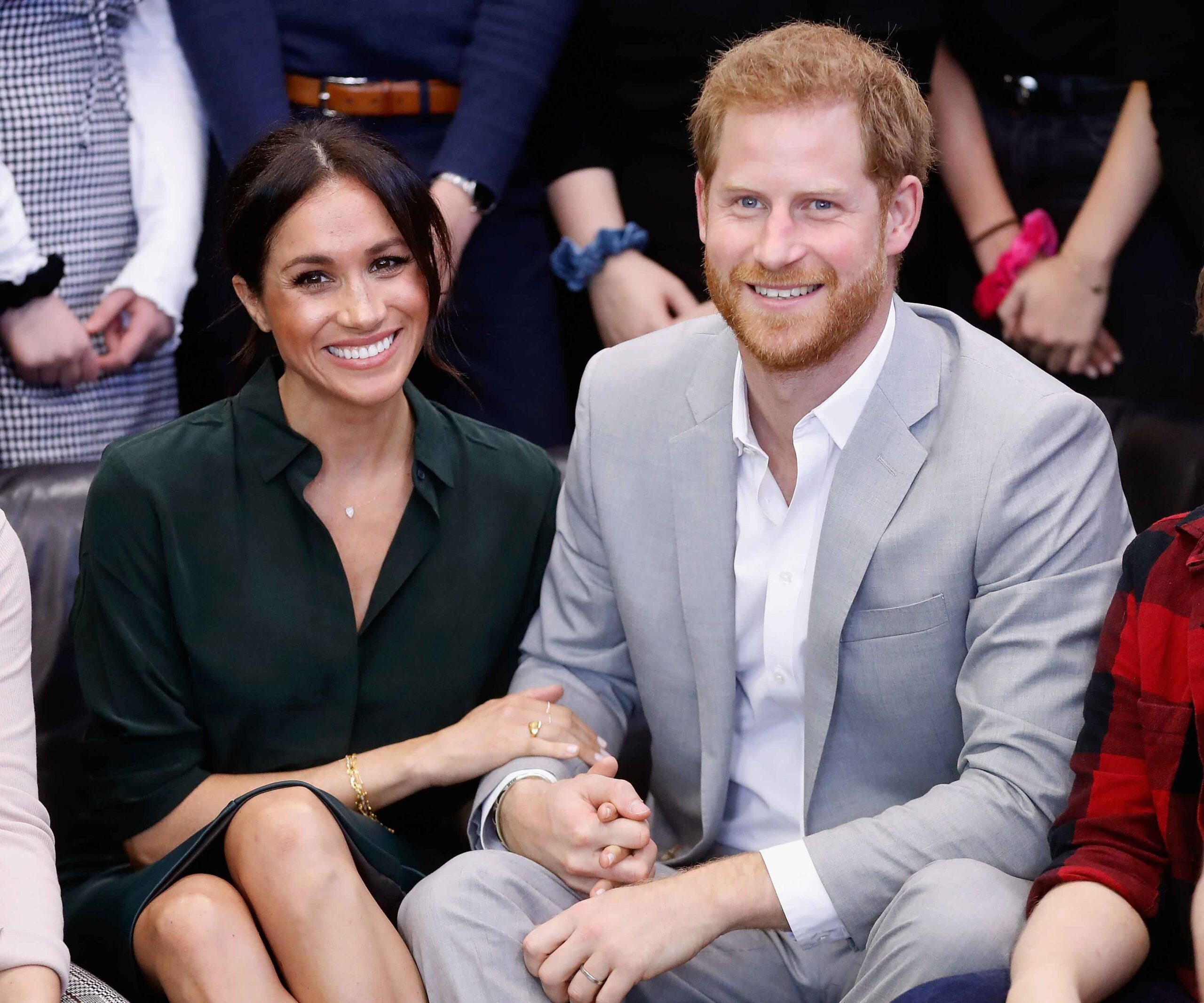 prince harry and meghan markle smiling