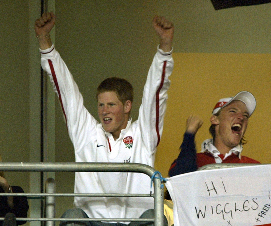 prince harry cheering rugby