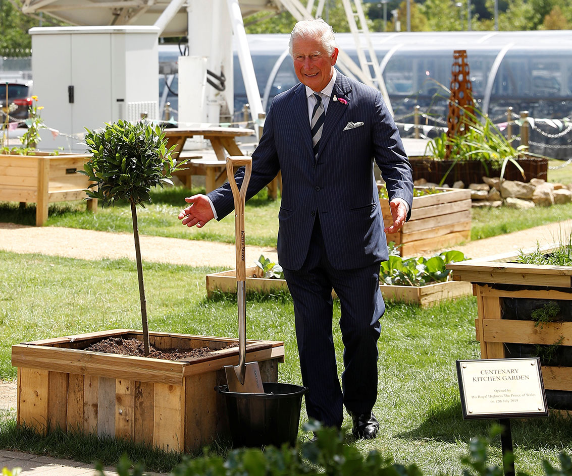 prince charles planting a tree