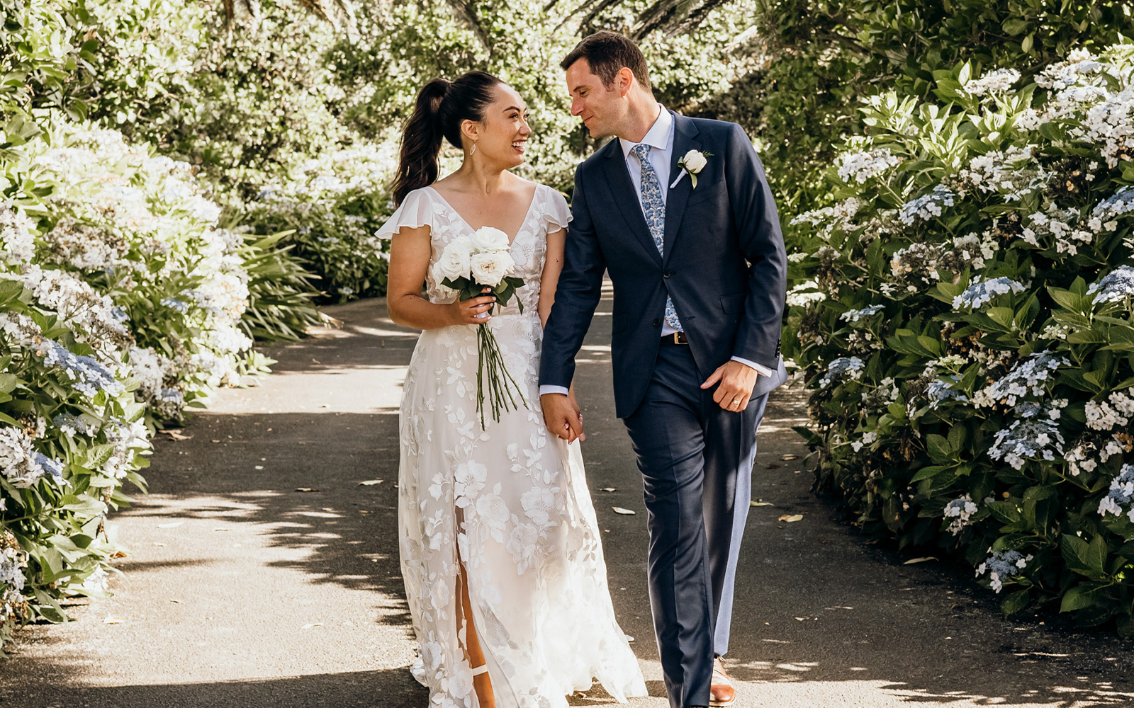 Sports reporters Kimberlee Downs and Ollie Ritchie’s perfect Taranaki wedding