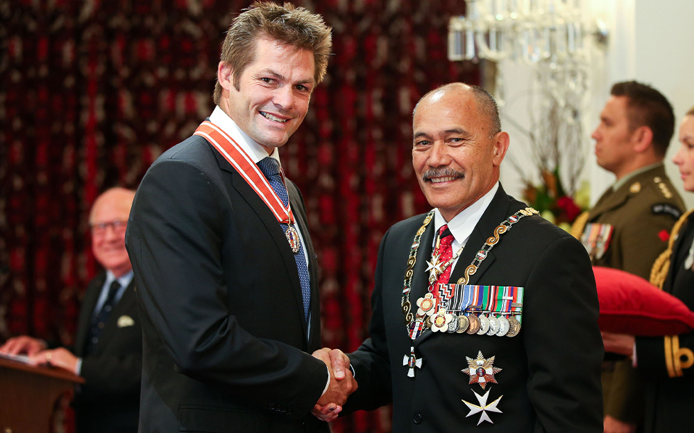 Richie McCaw gets suited for the coronation