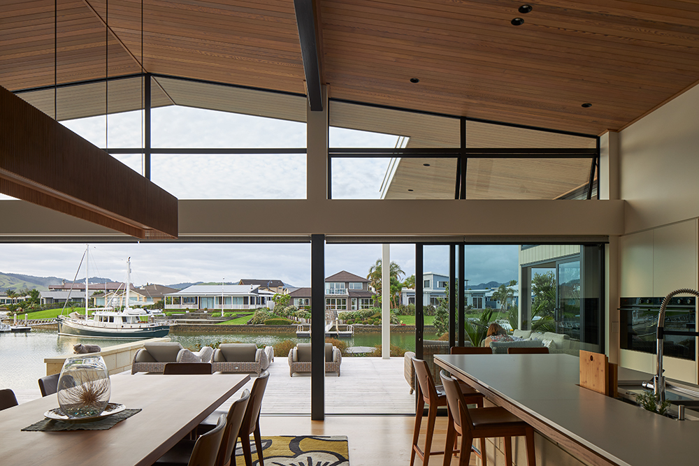 This home faces out to the Whitianga Waterways and has water views from every room