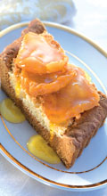 Gingerbread Tart with Orange Marzipan and Glazed Pears
