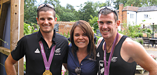 Olympics 2012 - Heather du Plessis-Allan with Winners of the men’s double sculls Nathan Cohen and Joseph Sullivan